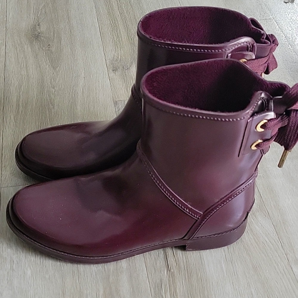Michael Kors Burgundy Rain Boots